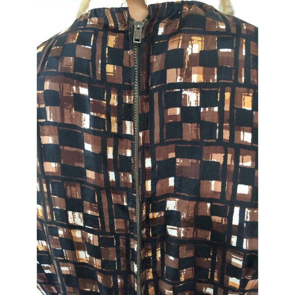 Vintage 50s Brown Print Dress Toni Edwards S - Picture 8 of 10